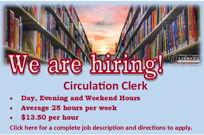 We are hiring a circulation clerk!