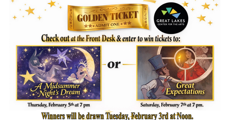 Win tickets to see the Great Lakes Center for the Arts presentations of A Midsummer Night's Dream or Great Expectations