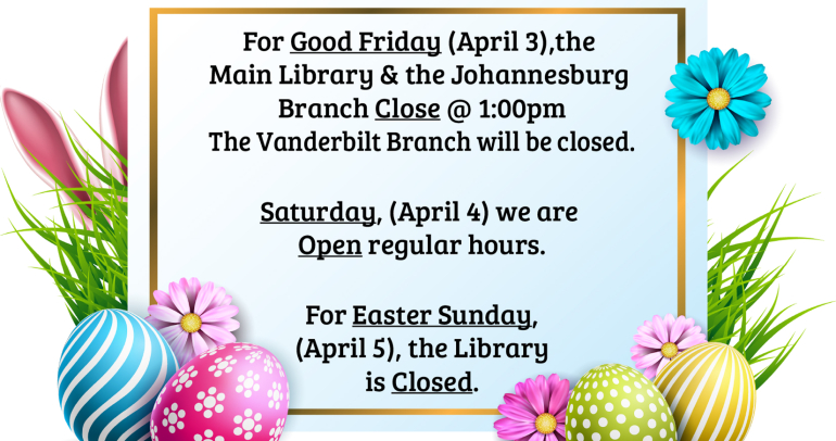 Image for revised Easter Hours